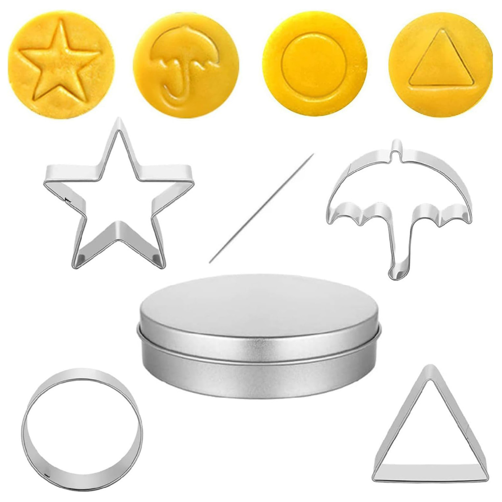 Dalgona Cookies Making mold Kit Stainless Steel Cookie Cutters Biscuit Molds for Making Desserts Puddings Jelly