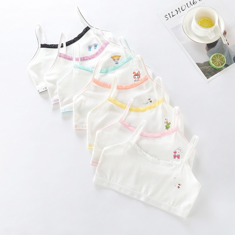 3Pcs biancheria intima per petto avvolto per ragazze adolescenti reggiseni da allenamento in pizzo nero bianco Top intimo estivo abbigliamento per bambini da 7 a 16 anni: Default Title