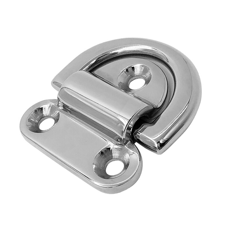 316 Stainless Steel Folding Pad Eye Deck Lashing D Ring Tie Down for Boat Marine