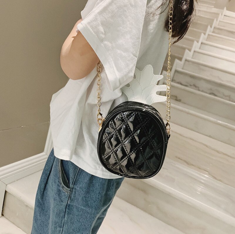 bolsos de hombro con forma de piña para niñas y bebés