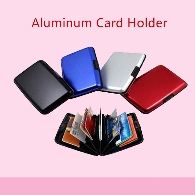 1PC Portable aluminium porte carte bancaire blocage étui rigide portefeuille solide carte de crédit anti-rfid numérisation protéger porte-carte étui