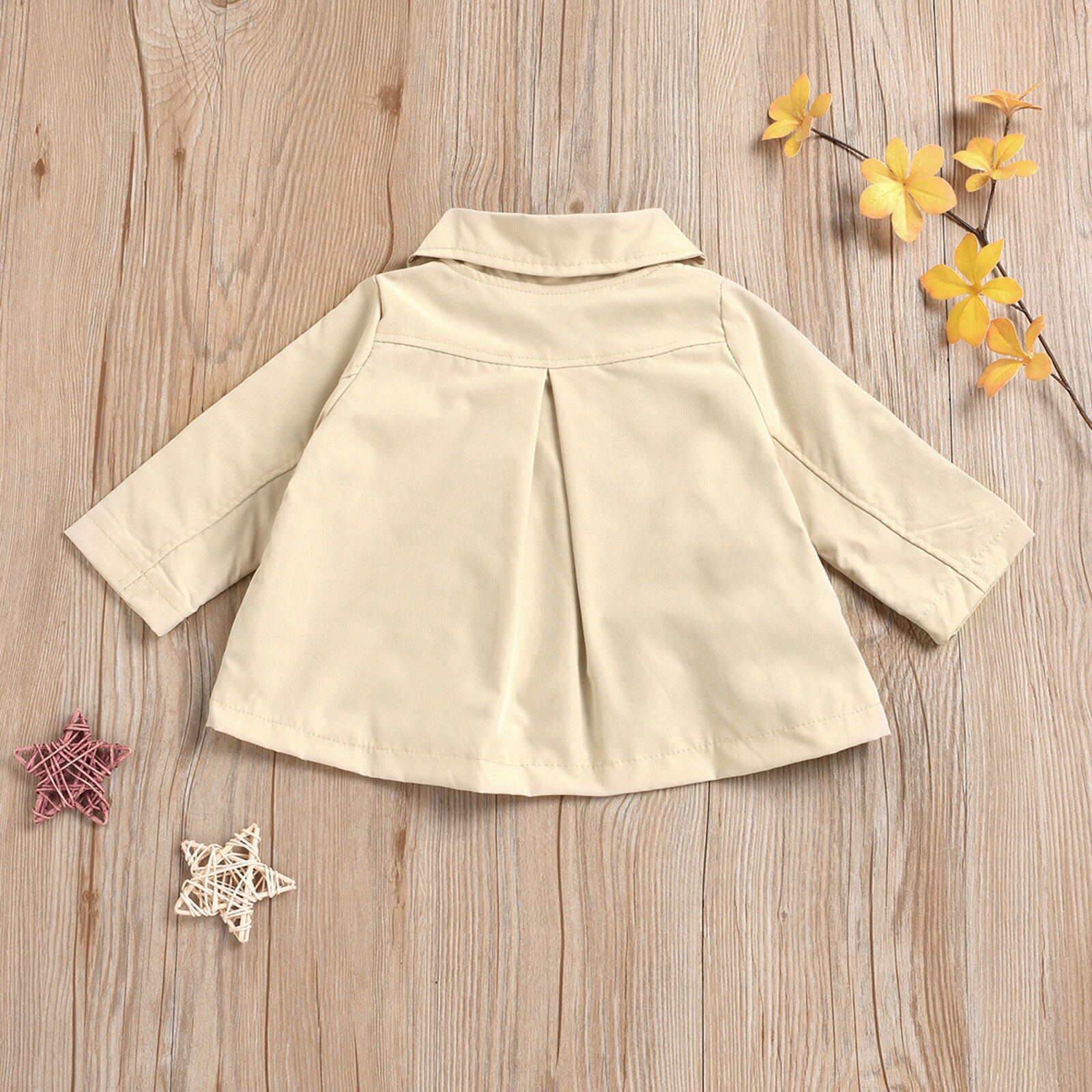 (3M-2T) giacca a vento autunnale per bambina moda giacca a vento a maniche lunghe doppio petto tinta unita antivento e calda