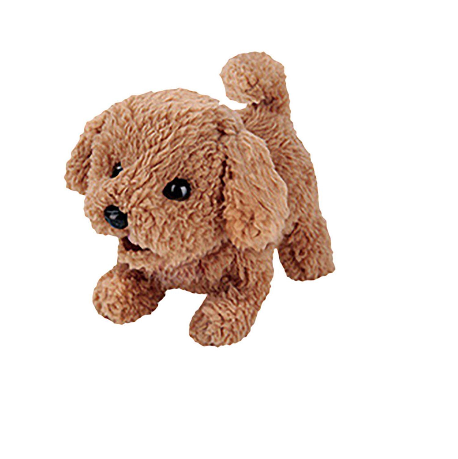 1PCS Electric Toy Soft Realistic Teddy Dog Plush Walking Glowing Barking Dog Funny Simulation Moving Plush Stuffed Doll Toys#g4: C