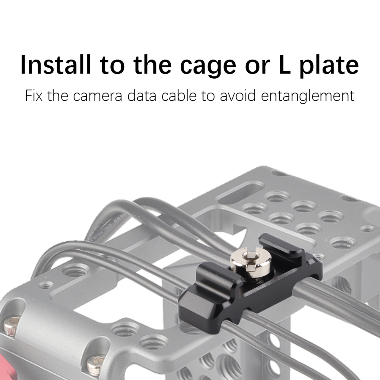 DSLR Camera Cable Clamp Portable Cage L plate Fitting Wire Clip Organizer with 1/4 inch Screw Universal for SLR DSLR Camera Rig