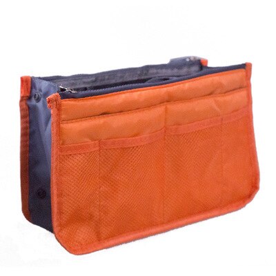 Bolsa de maquillaje multifunción, neceser pequeño para cosméticos, organizador de viaje, bolsa de almacenamiento para artículos de tocador, kit de aseo CC001: Orange