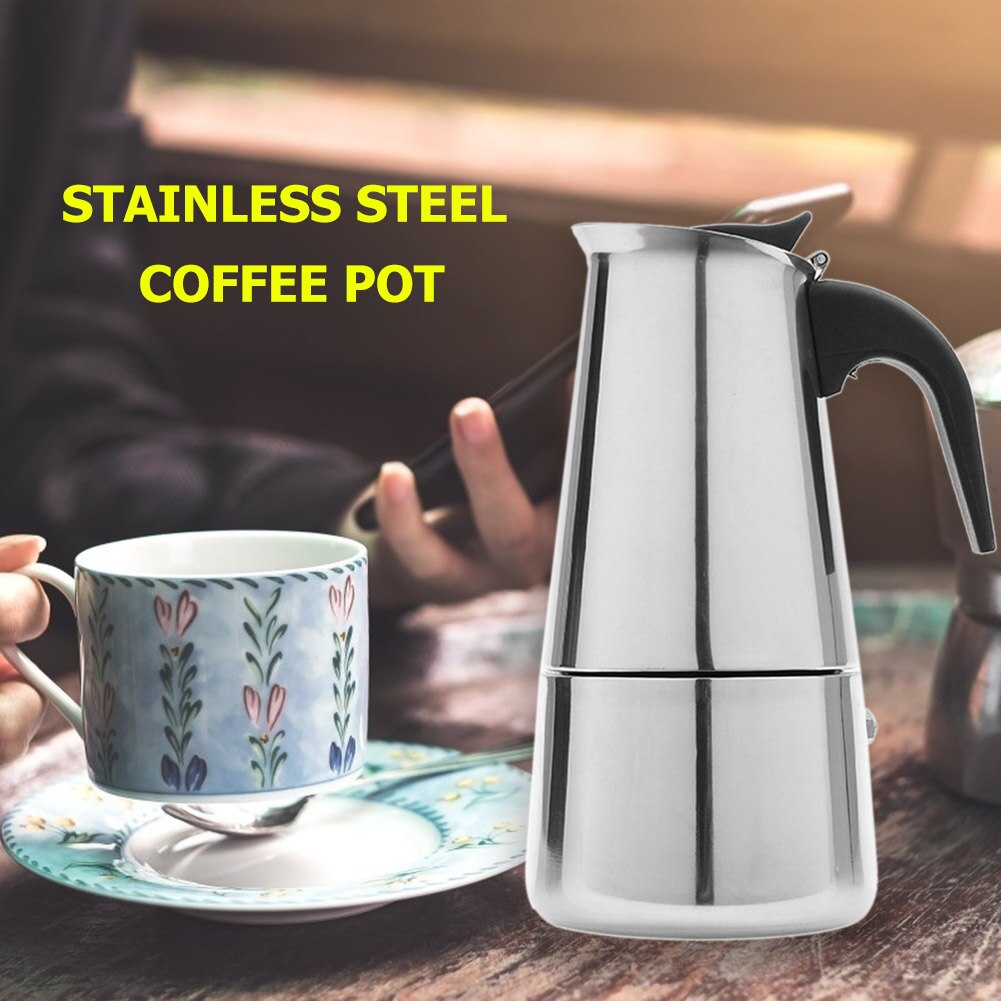 Espresso Latte Stovetop Percolator Home Coffee Maker Pots Easy Clean for Home Office Coffee 100/200/300/450ML
