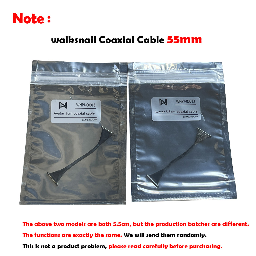 Walksnail Cable Coaxial 55mm/90mm/140mm/200mm para cubierta trasera de repuesto Avatar HD (cámara Pro/Nebula Pro/ Polar Starlight)