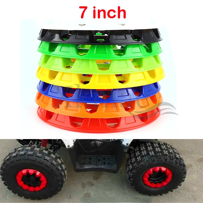 2Pcs 7-inch ATV Wheel Trim Hub Protection Decor Rim Cap Universal Vehicle All Terrain wheel Plastic Cover fit to 7 inch tires