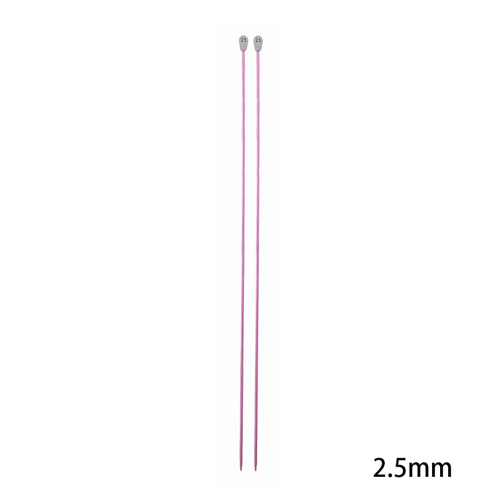 2Pcs/Set 35CM 2.0-12MM Single Pointed Knitting Needles Aluminum Straight Pins Sweater Scarf Weaving Tool Sewing Accessories: 2.5mm