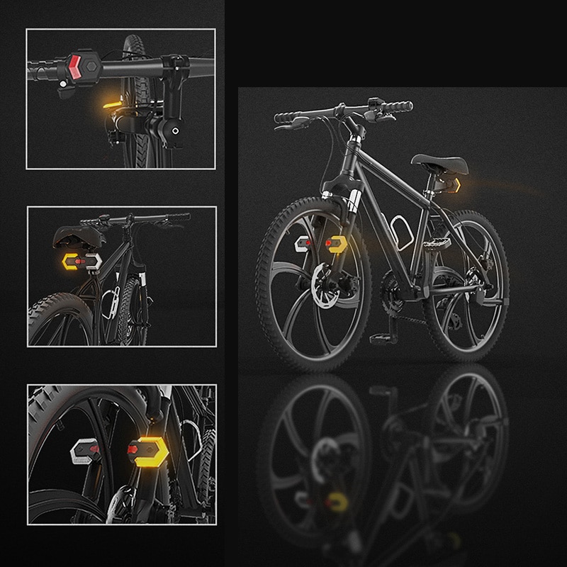 1 sæt cykel blinklys foran baglygte smart trådløs fjernbetjening cykel lys cykling sikkerhedsadvarsel led baglygte