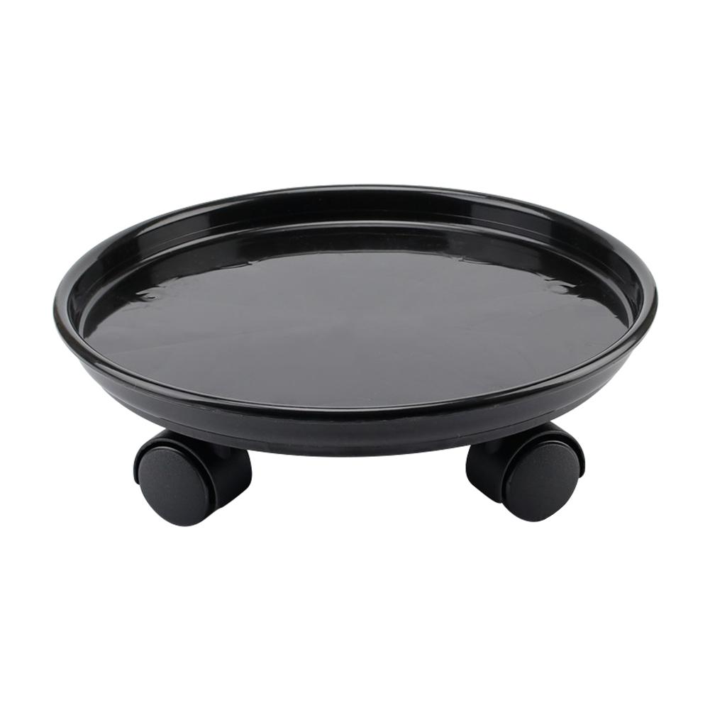 Afneembare plantenpallet universele wielen ronde kunststof bak zware bloempotrek, plantenpotpallet rolwiel, zwart