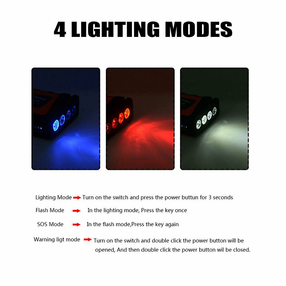 20000mAh 12V Car Jump Starter Portable USB Power Bank Battery Booster Clamp 400A