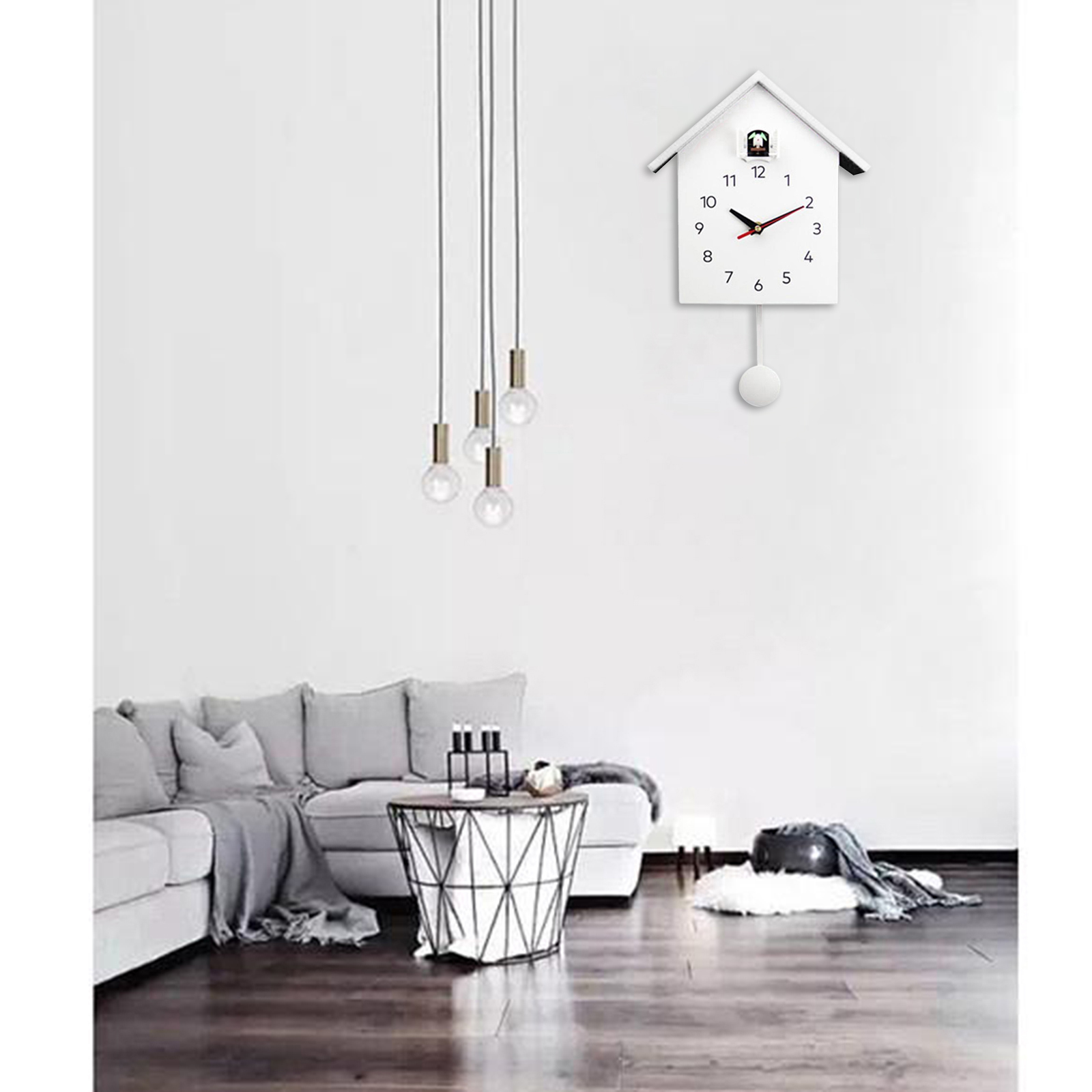 Reloj de cuco colgante para niños, Péndulo de pájaro, gabinete de mesa, casa de pájaro, dormitorio, silencioso, decoración de escritorio