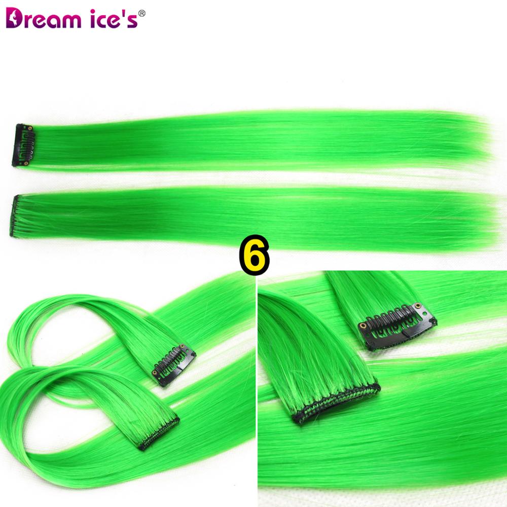 Synthetische Lange Enkele Clip In Hair Extensions Een Stuk Roze Regenboog Kleur Mode Rechte Haarstukje Voor Vrouwen En Meisje: #10