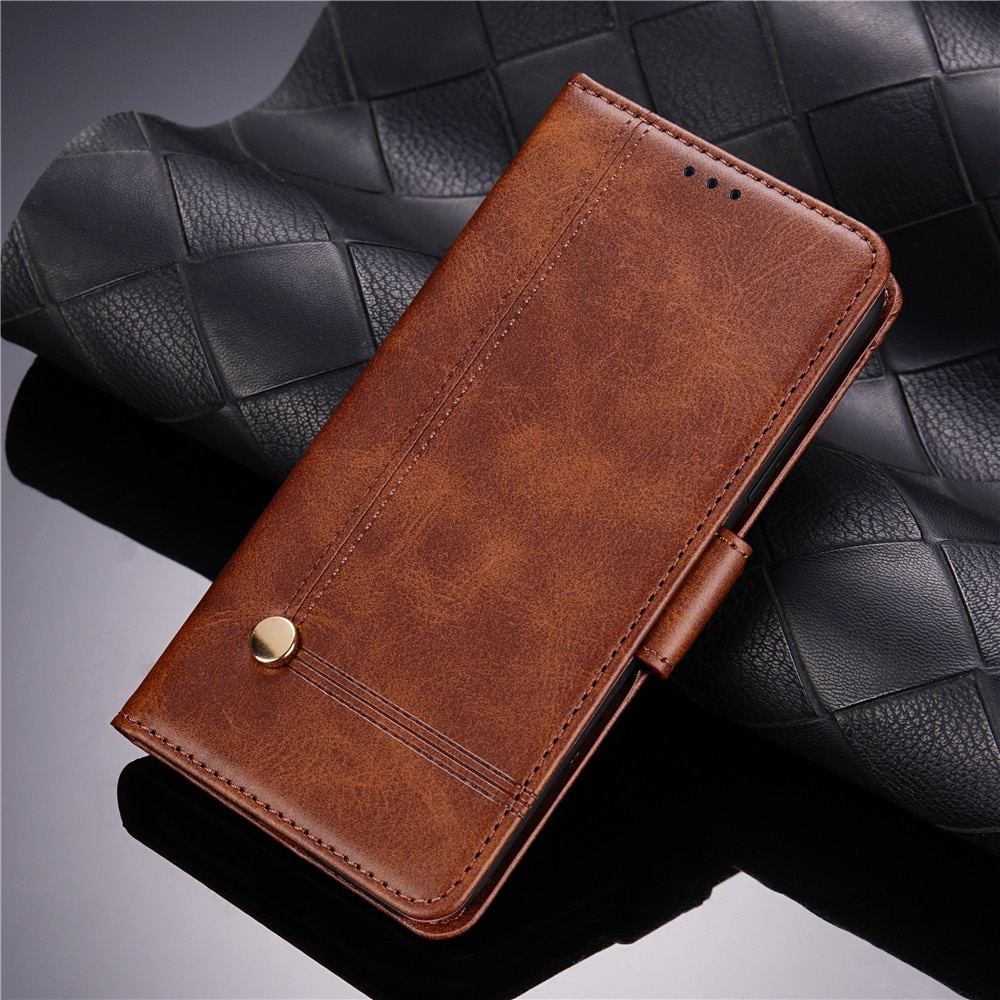 Funda abatible tipo billetera para Tecno Camon 15 Air, funda protectora de cuero para Tecno Camon 15 Air, bolsa de lujo: Tecno Camon 15 / Brown