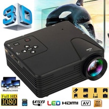 Mini Projector Portable LED HD 1080P 3D Video Home Theater Cinema Multimedia Supports PAL NTSC Portable Projector Home Media