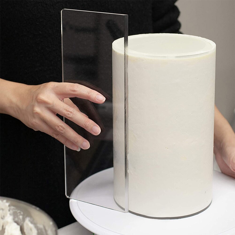 8/10/12/14 inch Transparent Cake Cream Scraper Cake Making Scraper Rectangular Acrylic Cake Baking Tool