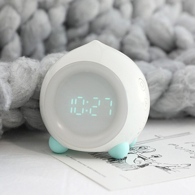 Bonito despertador multifunción Led con Bluetooth, luz de sonido para niños, estudiantes, Regular, sueño, aplicación de Reloj de escritorio, ajuste inteligente: White-Regular
