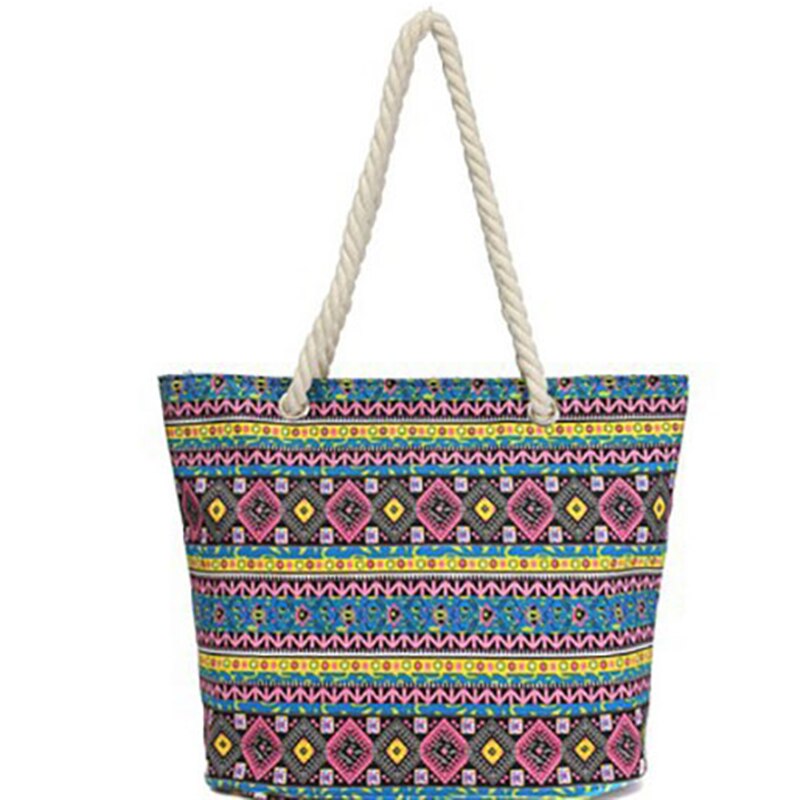 bolso de mano bohemio a la , bolso de mujer de gran capacidad, bolso de hombro individual, bolso de playa, bolso de ocio con cuerda de algodón, triangulación de envíos: 14