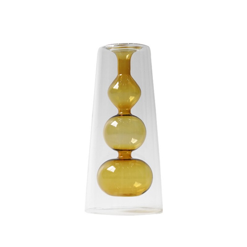 Heminredning vas glas blomvas nordisk dubbellager vaser vardagsrum dekoration salong vasi jarrone decoracion casa