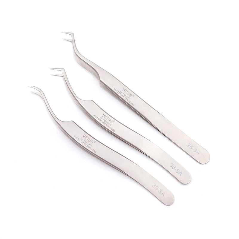 VETUS SA-Pinzas para pestañas, alta precisión, 3D/6D, volumen, pinzas de extensión, excelente cierre, la mejor