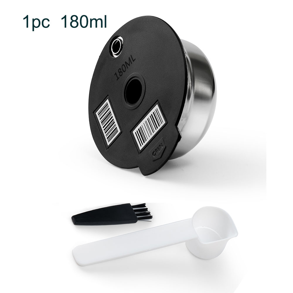 Cápsulas Tassimo reutilizables de acero inoxidable con 4 tapas de silicona negras compatibles con máquina Bosch Tassimo: plum