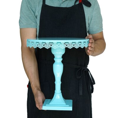 Sweetgo baby blue kagestander cupcake bakke kageværktøj boligdekoration dessertbord dekoration fest leverandører 3 etagers fuglebur: 30cm