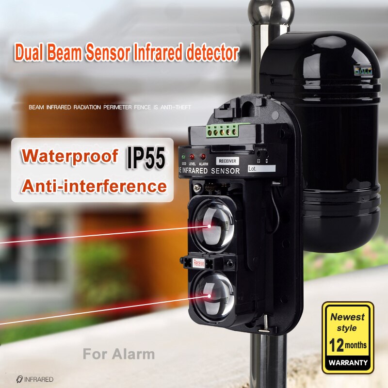 Intrusion Alarm Infrared Detector Burglar Alarm ABT-100 Photoelectric Dual Beam Perimeter Fence Window Outdoor