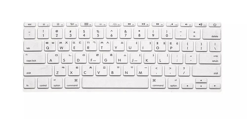 Silicone Skin Korean Keyboard Cover Protector Korea Language Keyboard Cover For Macbook Air 11" 11.6 Inch For Mac A1370 A1465: Silver