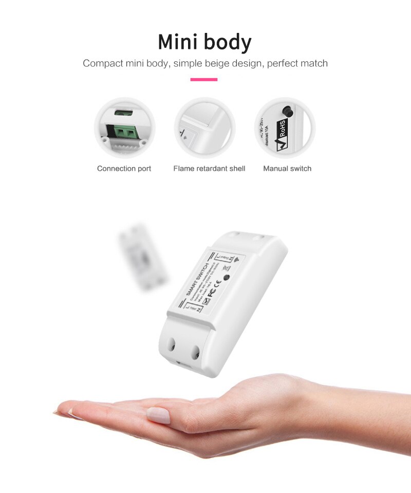 16A Universal Relay Switch Zigbee On / Off Switch for Light Fan Compatible with Google Home and Alexa Switch