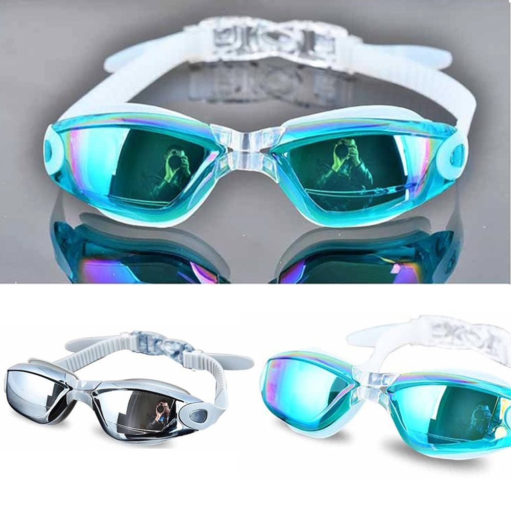 Silicone Swimming Goggles Anti-fog Electroplating UV Swimming Glasses for Men Women Diving Water Sports Eyewear