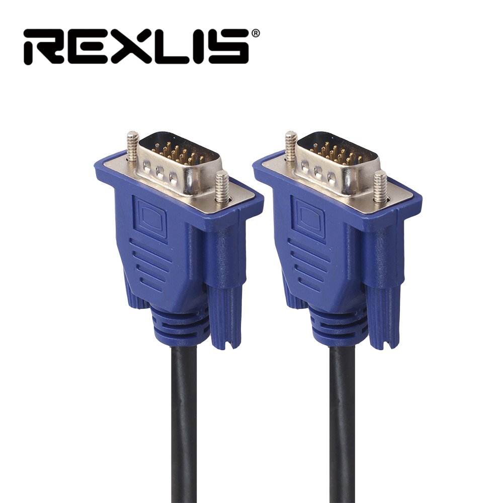 REXLIS 1.5/3/5 m Computer Monitor VGA Verlengkabel VGA M/M Draad HD 15 Pin male naar Male VGA Cord Koperen Lijn