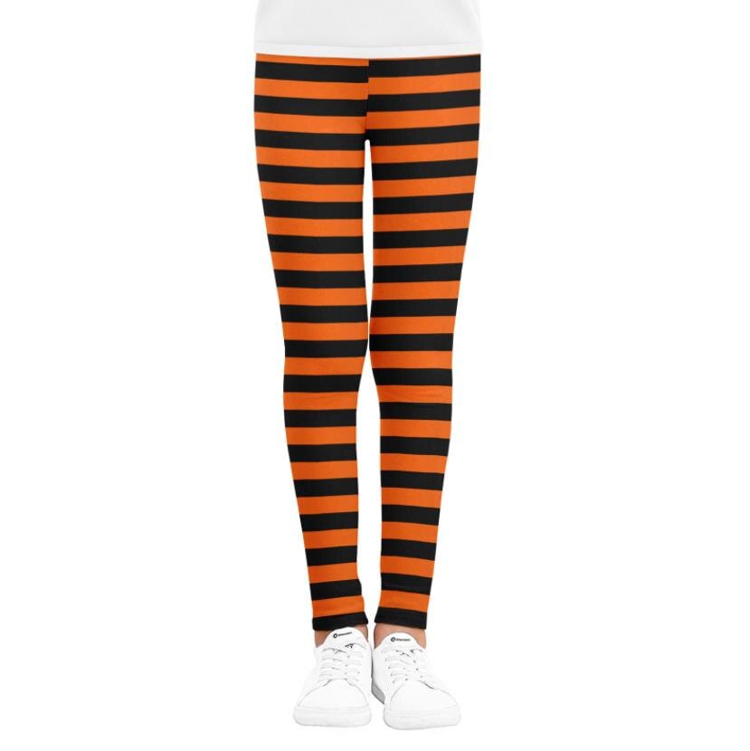 Zachte Baby Kleur Blok Panty 4-7Y Meisjes Stretch Gestreepte Panty Voor Meisjes Halloween Kerst Cosplay Kostuum Broek Leggings: L