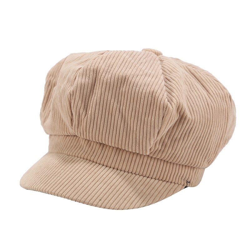 mujeres Vintage gorro de pana ocio Inglaterra estilo Retro Octagonal sombrero para damas pintor invierno