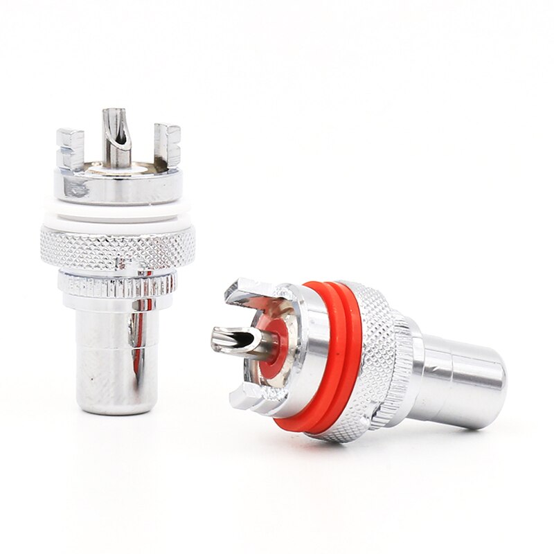 8PCS Rhodium Plated RCA Socket Phono Chassis Female HIFI AMP