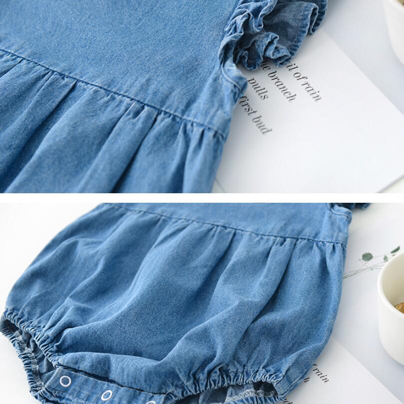 Twins Baby Girl Boy Summer Denim Shirts Clothes Jeans Newborn Bodysuits Girls Kids Children's Outfit Climbing Suit JW7330