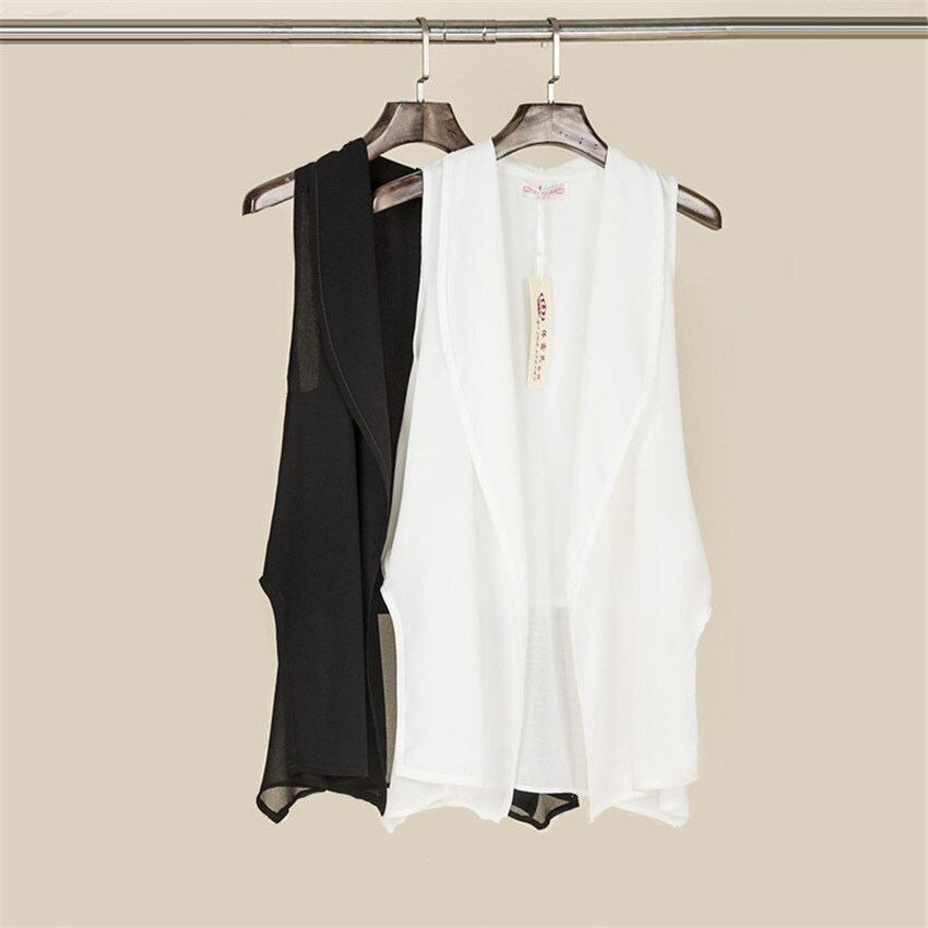 Vrouwen Chiffon Vest Office Lady Vesten Big Size Vrouwelijke Slanke Mouwloze Jas Jassen Midi-Lange Vest Zomer Uitloper WZ1174