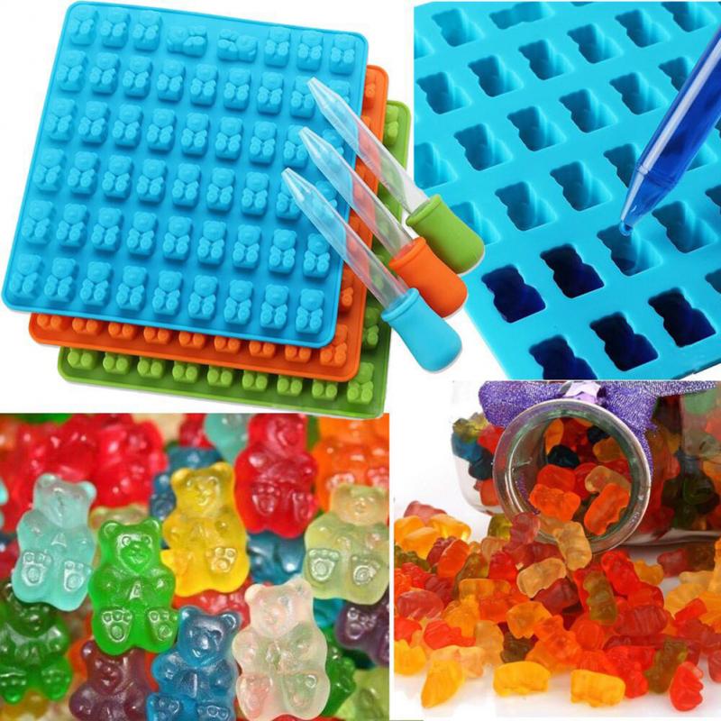 Molde de silicona con forma de oso para hacer dulces, con gotero, con forma de oso, jalea de molde pastel en forma de oso, fabricante de Chocolate, 11%