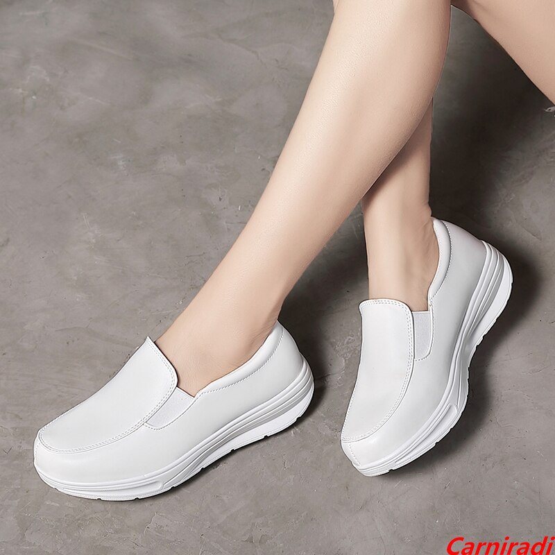 Chaussures à coussin d'air en cuir pour femmes, baskets confortables et imperméables à semelles antidérapantes pour la marche