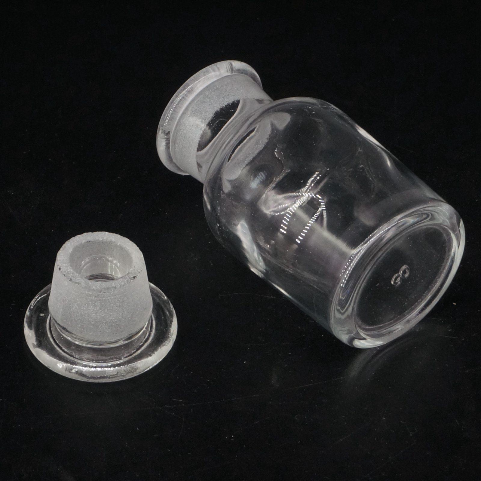 Frasco de vidrio transparente de 60ml, botella de reactivo de amplio volumen, artículos para experimentos químicos