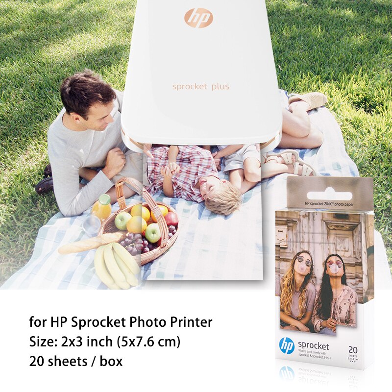 Uniplus 3 kasser hp sprocket zink fotopapir 2 x 3 tommer telefon fototryk klistermærke papir til hp sprocket 2- i -1 farve printer