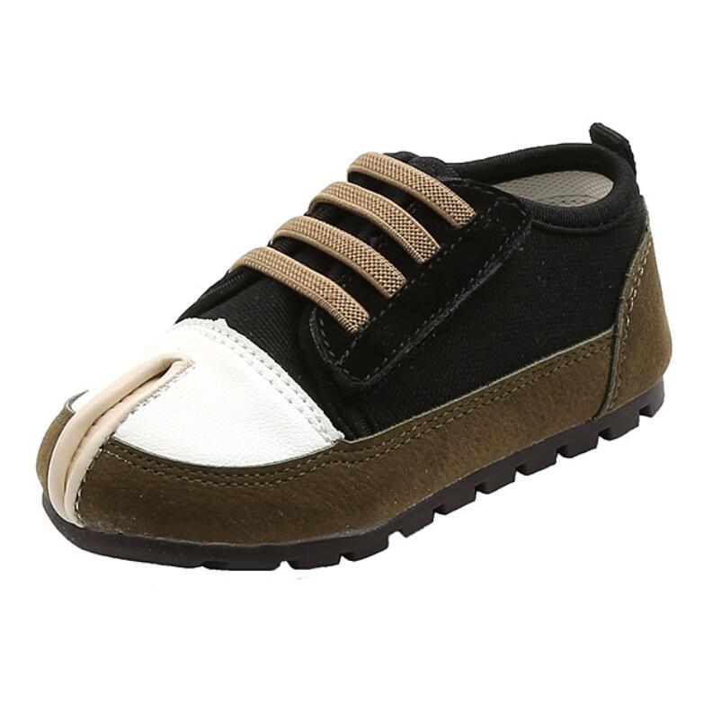 Autumn Children Shoes Boys Girls Sport Shoes Breathable Leather Comfortable Non-slip Rubber Sole Kids Sneakers: Black / 25 (Insole 15CM)