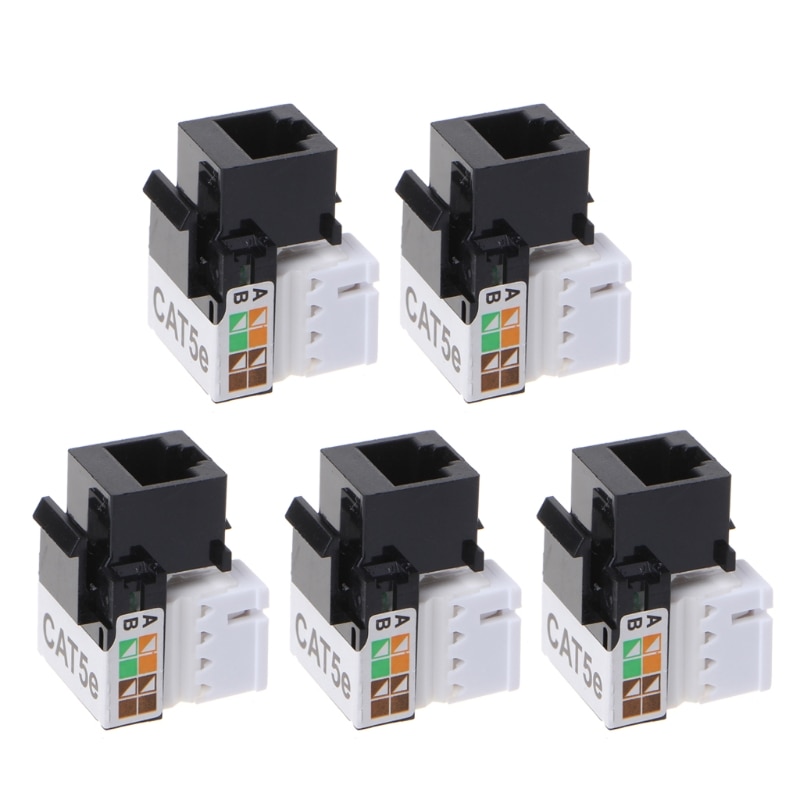 5Pcs CAT5E UTP Network Module RJ45 Connector Information Socket Keystone Jack