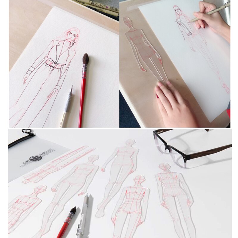 règle tissu ligne dessin vêtements vêtement Prototype règle humaine dynamique modèle pour école étudiant dessin