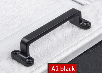 Drawer Door Handle Cupboard Pulls Kitchen Cabinet Wardrobe Handle Furniture Parts Hardware Accessories: A2 black