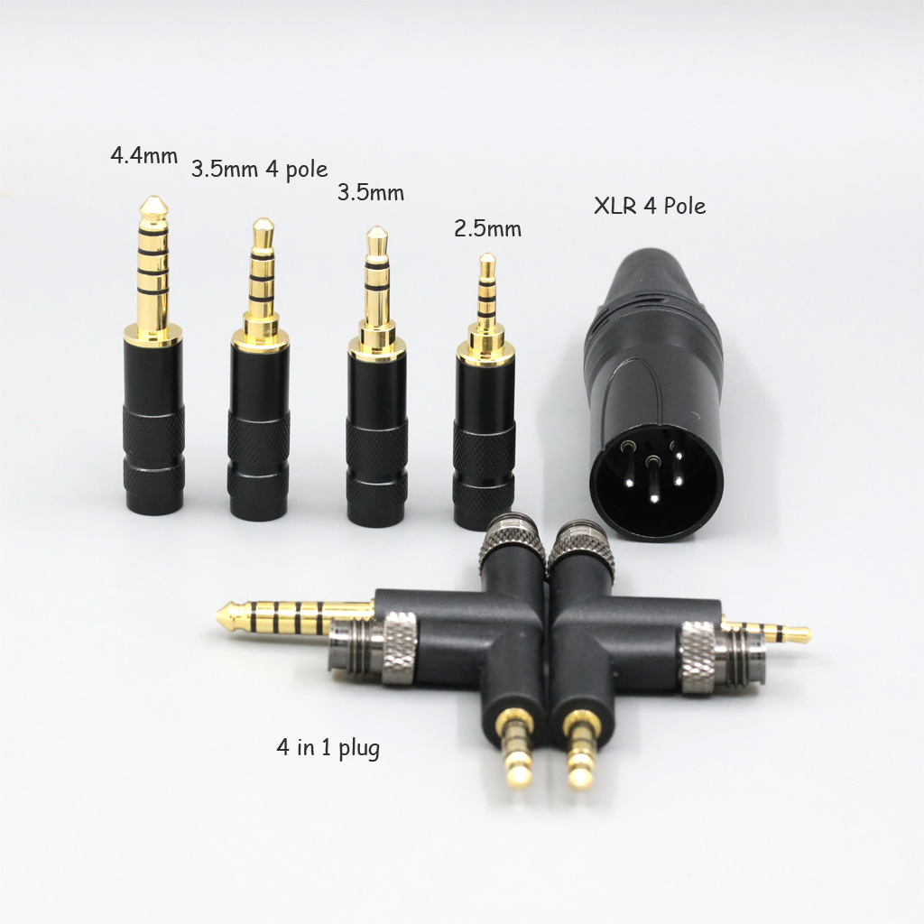 Cable de auriculares trenzado negro de 16 núcleos para Hifiman Sundara Ananda HE1000se HE6se DEVA Pro Planar magnético he400se Arya LN 007423