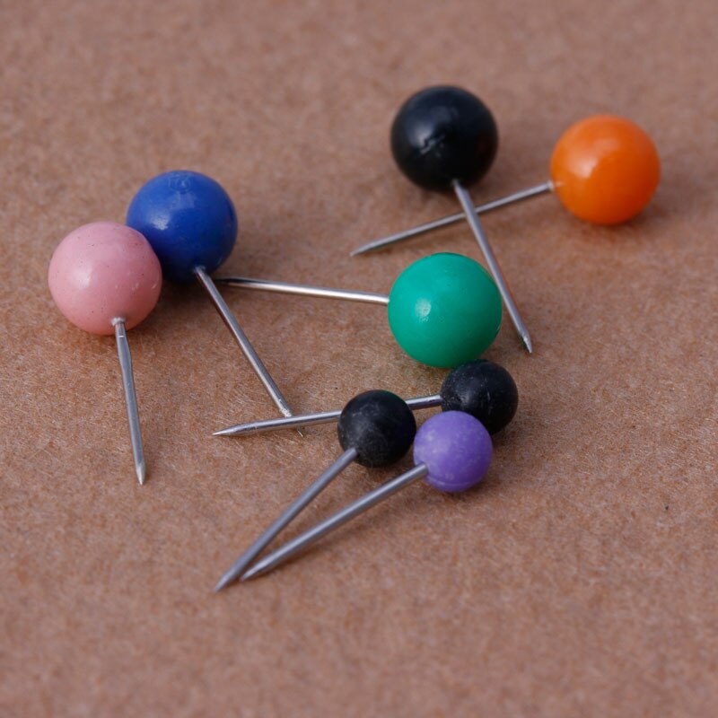 50pcs/Set Office Thumbtacks Push Pins Metal Pin Office&School Supplies Cork Wall Nails Photo Wall Studs