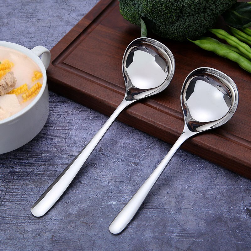 304 Stainless Steel Soup Spoon Deepen Thickened Large Capacity Spoon Dinnerware Tableware Restaurant Multi-function