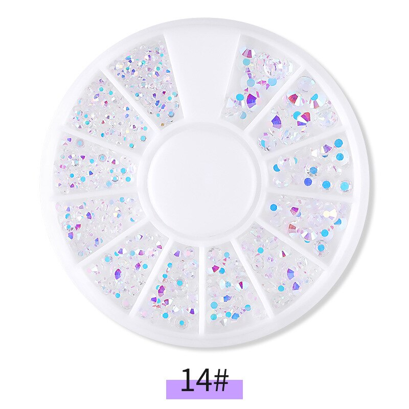 Gemengde Kleur Nagel Steen Ab Kleur Strass Onregelmatige Kralen Manicure Nail Art Decoraties Kristallen In Wiel 3D Nail Accessoires: F609-14