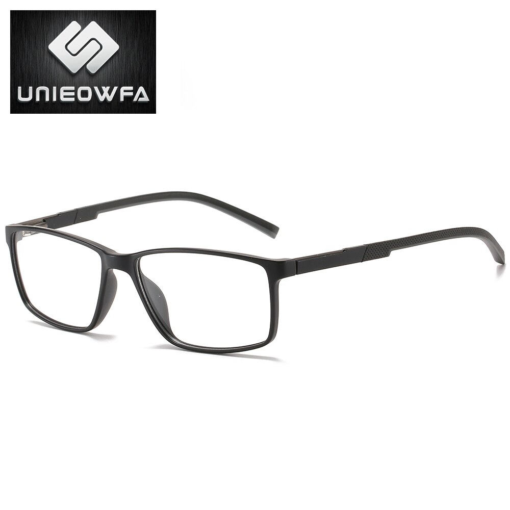Korea Myopia Eyeglasses Frame Men Prescription Optical Glasses Frame Men Clear Transparent Lens Eyewear Frame TR90 Ultralight: C2 Black